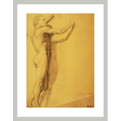Study of a Male Nude by Edgar Degas -Framed Giclee Print