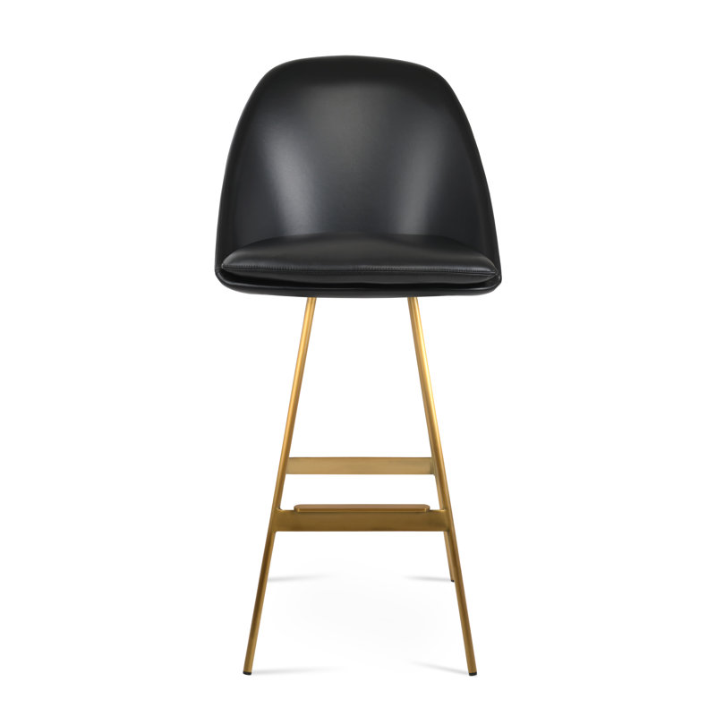 Tabouret Avanos Balat, Laiton, Petit tabouret (siège d'une hauteur de 23,5 po), Noir ppm