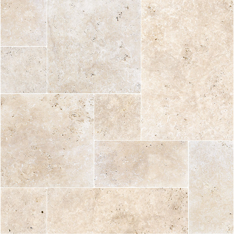 Ivory 16" x 24" Travertine Random Mosaic Wall Tile