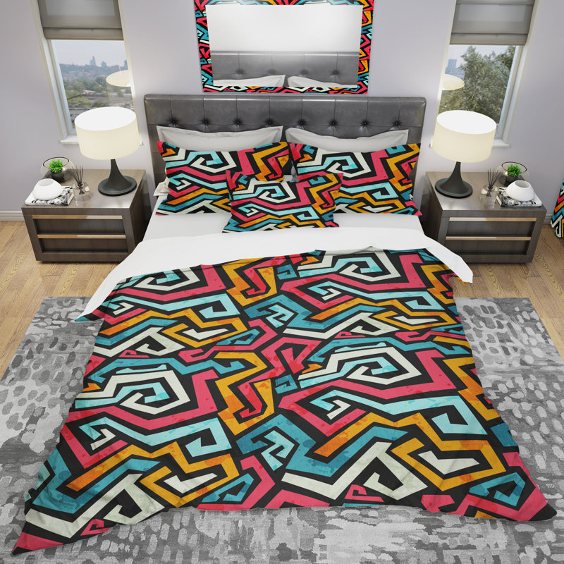 Ensemble de housse de couette moderne et contemporaine, Housse simple + 1 taie décorative