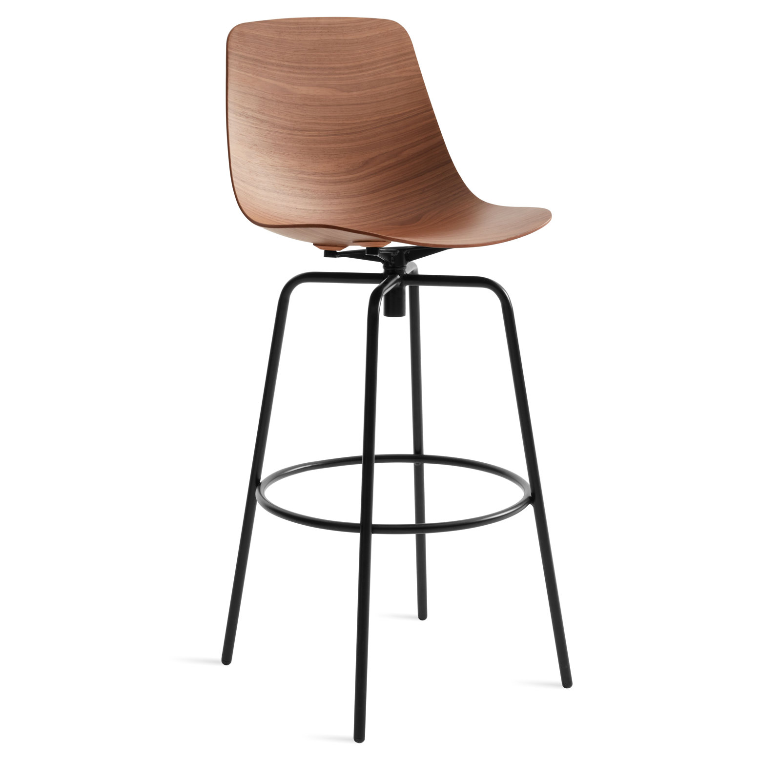 Clean Cut Swivel Bar and Counter Stool, Bar Stool (31" Seat Height), Walnut