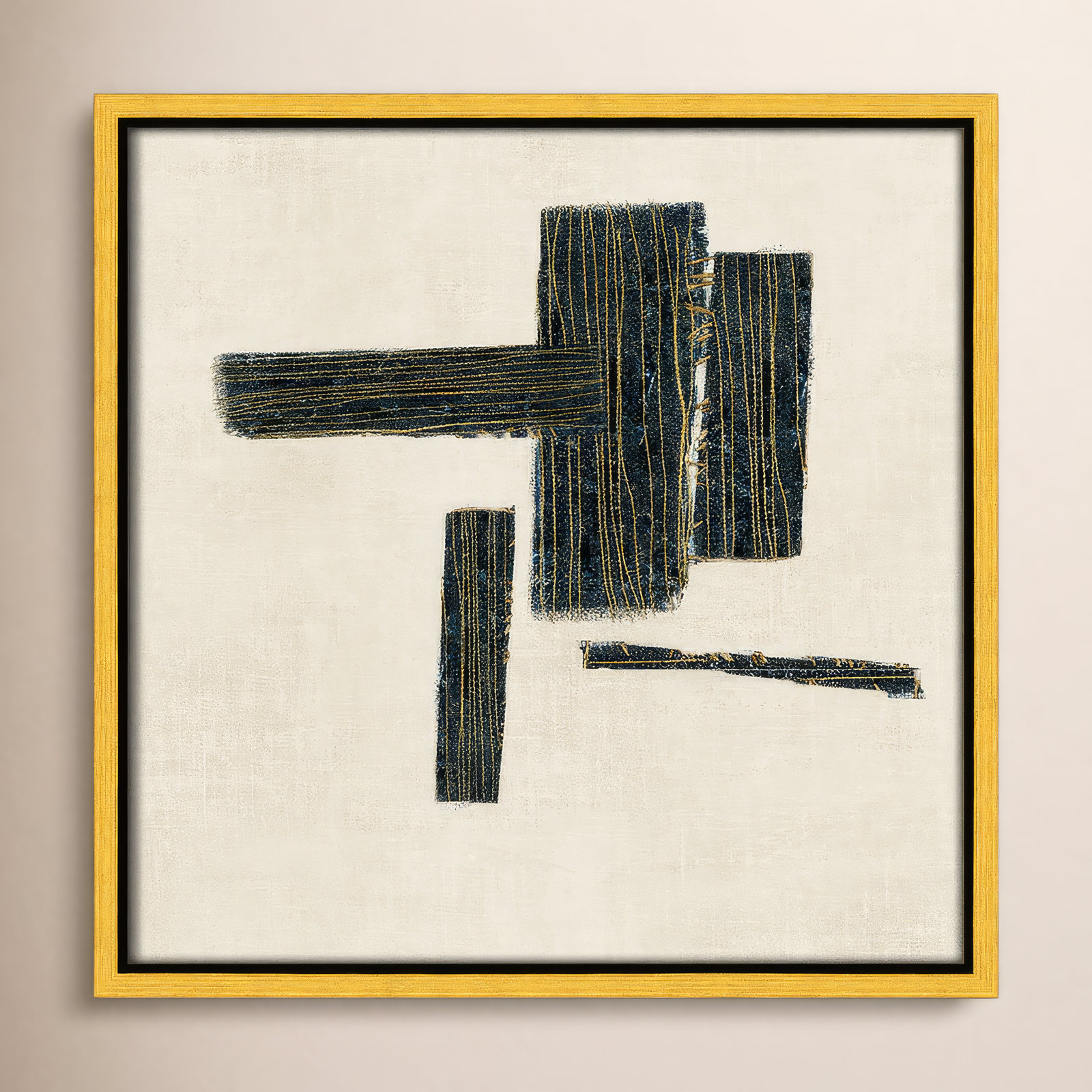 Copeland "Stitched II" Print, 13.5" H x 13.5" W, Gold