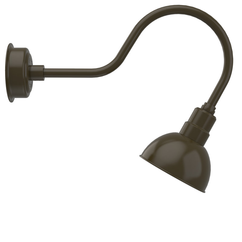 Luminaire de grange d’extérieur à del Dipkarpaz, H 8 po x l 8 po x P 12 po, Bronze acajou
