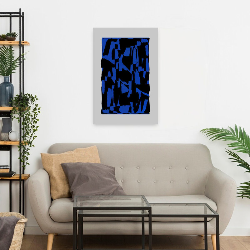 Art contemporain abstrait géométrique, H 24 po x l 16 po