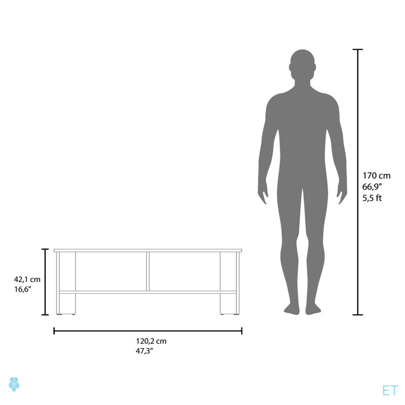 Cope TV Stand With Open Storage, TV Capacity 65", Stained Walnut