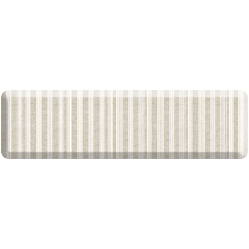 Anti-Fatigue Kitchen Comfort Mat, Sandstone Linen Stripes Pattern in Tan, Tan, 20" x 72"