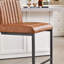 Tabouret de bar en faux cuir avec dossier capitonné vertical-2110033219