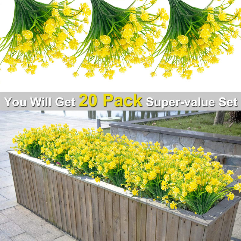 Arrangement floral fleurs de jasmin artificielles, Jaune