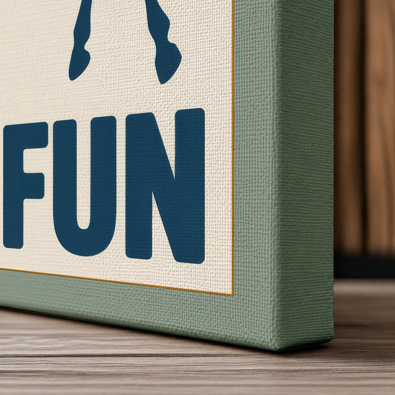 Almost Forgot It's All For Fun Mid-Century 1 Piece Wrapped Canvas Wall Art, 24x16 - 61.0 x 40.6 cm, Sage Border