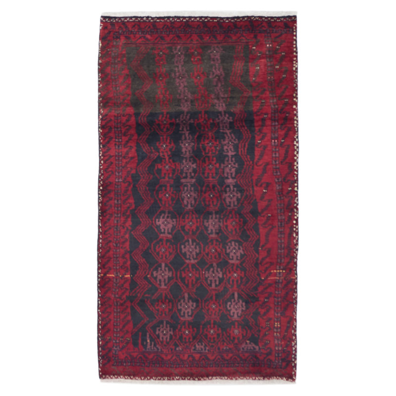 Tapis noir Baluch 3 pi 1 po x 5 pi 9 po