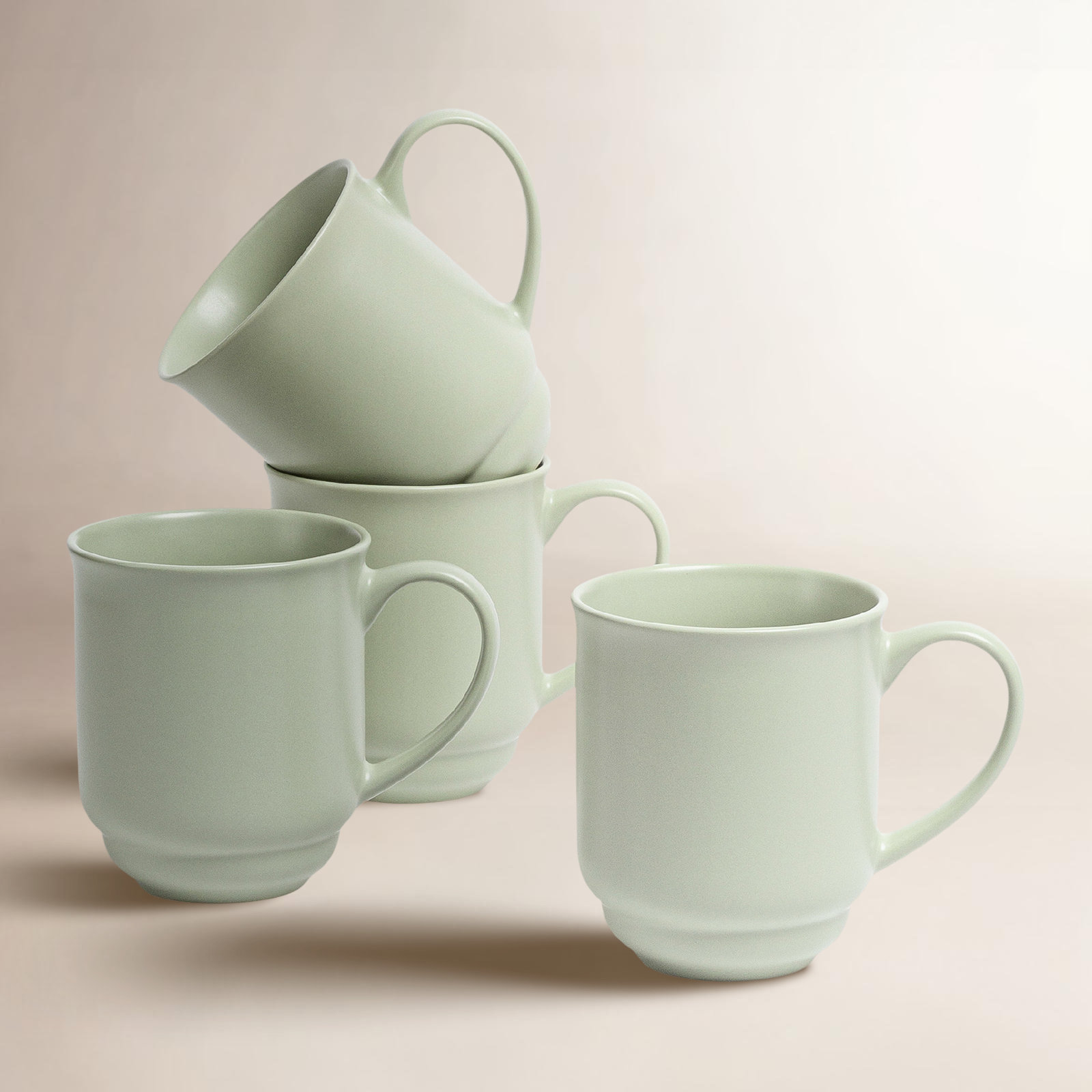 Rimmed Stoneware Mug, Green