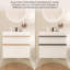 Meuble-lavabo mural blanc de 24 po, lavabo en acrylique intégré, tiroirs à fermeture en douceur, poignées bicolores, revêtement mat, cloisons de rangement intégrées pour le montage, avec tiroir silencieux-924715970