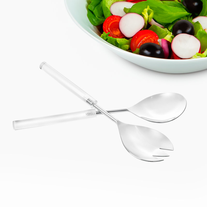 Cake/Salad Server Set With Marble Handle