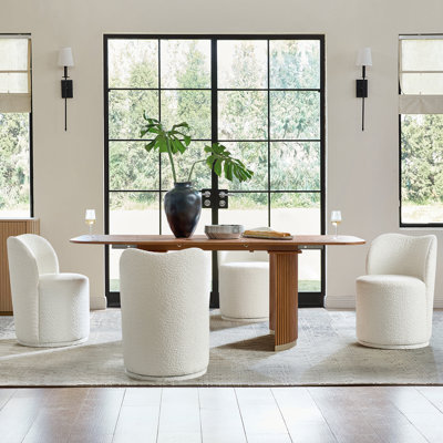Clester Modern 360-Degree Swivel Dining Chair Set