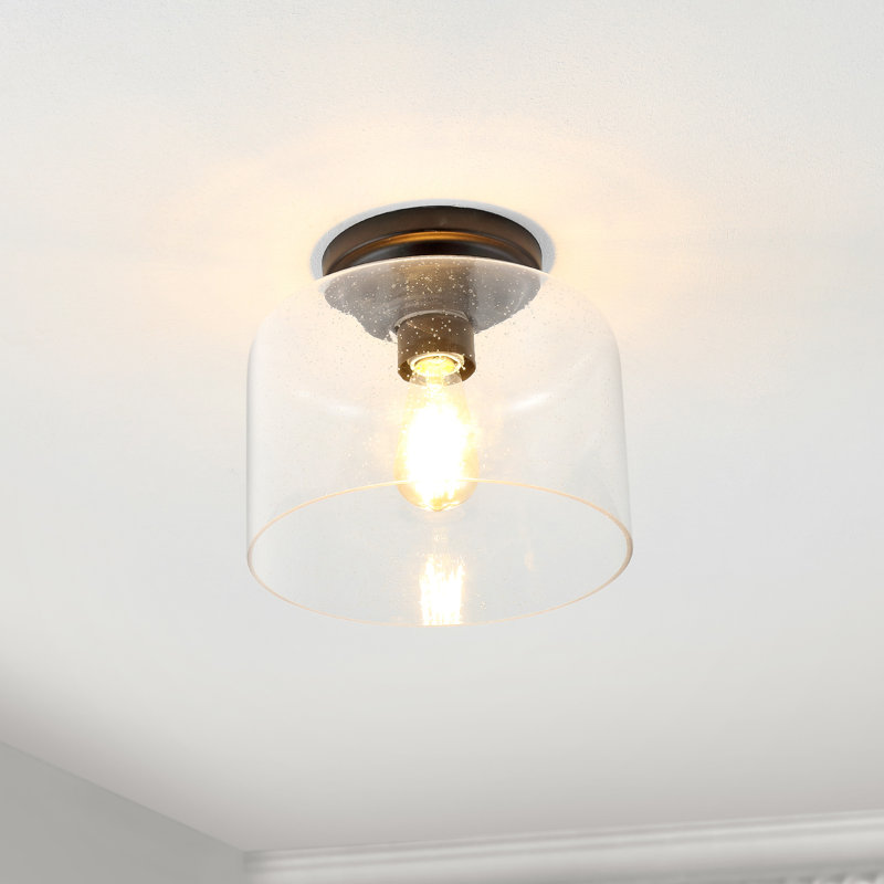 Robeson Glass Flush Mount, Black