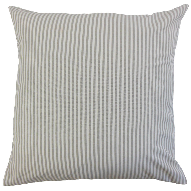 Taie décorative à rayures Ira, Standard, Beige