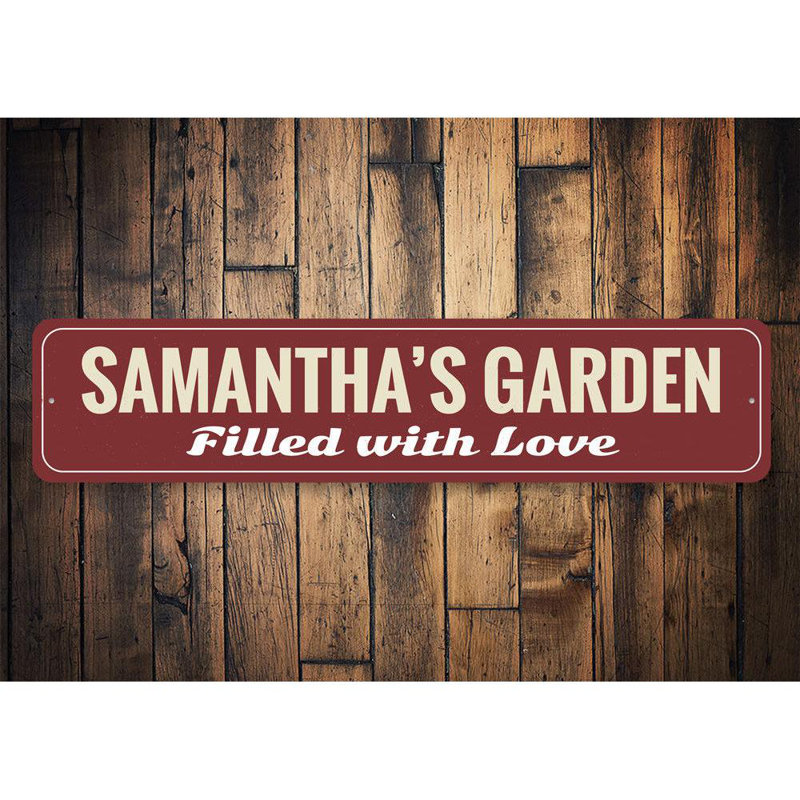 Plaque en aluminium Love Garden, H 6 po x l 24 po x P 0,063 po