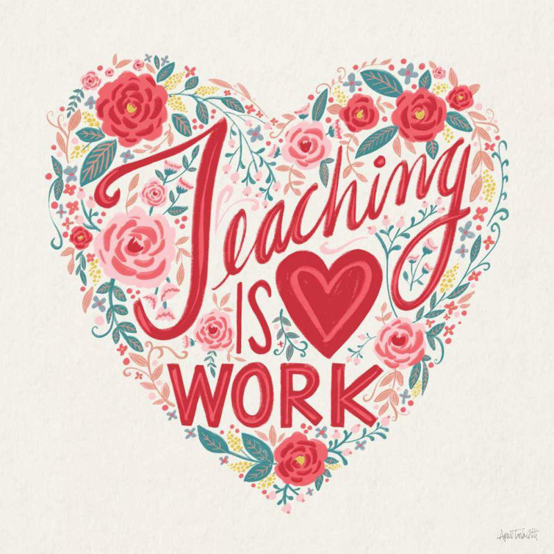 Art encadré sur toile Trinx Tavoletti, Anne, Teaching is Heart Work I, H 15 po x l 15 po