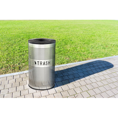 26 Gallon Perforated Trash Can with Lid and Liner