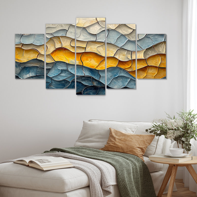 «Waves», art mural moderne pour salon