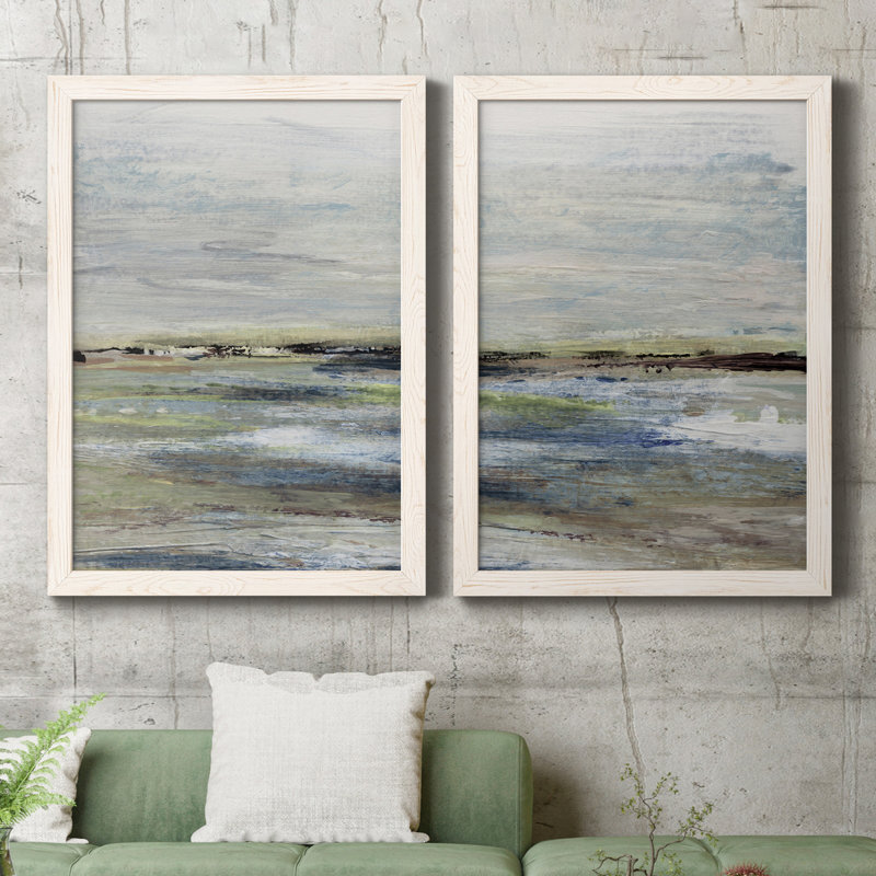 Wetlands I - ensemble de 2 peintures sur toile encadrées, Blanc, H 24 po x l 36 po x P 1,5 po