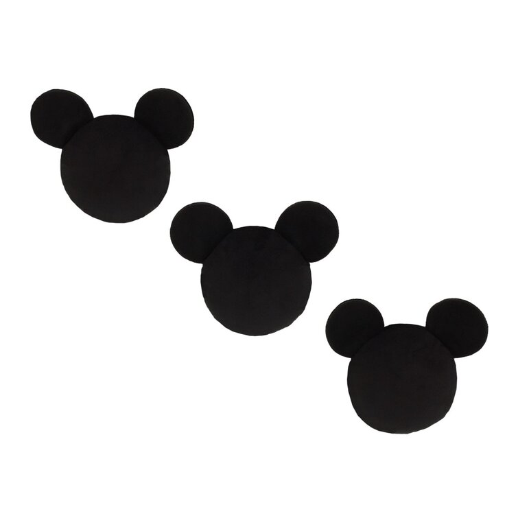 Disney Icons, Mickey Mouse heads, black, red, gray & white, 3D