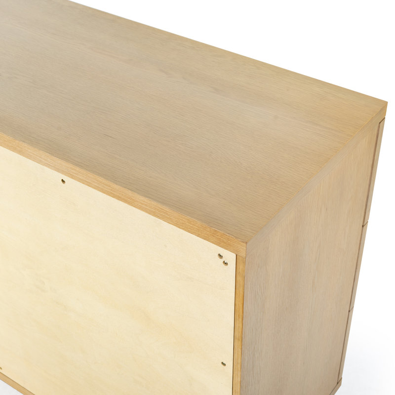 Deziree Wood 6 Drawer Dresser, Natural