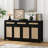 Ciauna 63'' W Rattan Sideboard Cabinet with 3 Storage Drawers Adjustable Shelf-1280244657