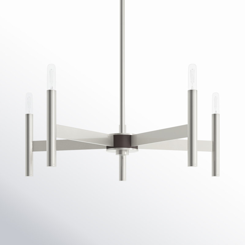 Martella 5-Light Chandelier, Nickel brossé, 5 lumières