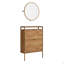 Armoire à chaussures murale avec miroir, finition brune