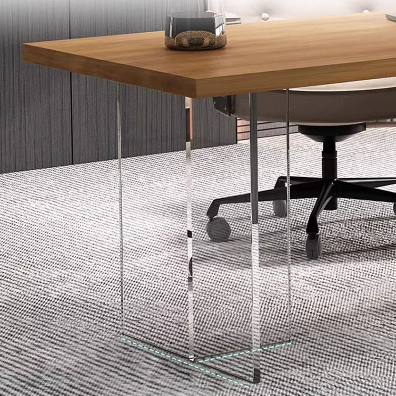 Bureau et bibliothèque intégrés modernes et simples, H 29,53 po x l 94,49 po x P 35,43 po, Bois robuste