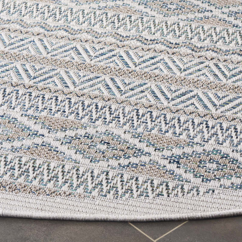 Wolack Wicker Performance Southwestern Rug, Round 6'7"