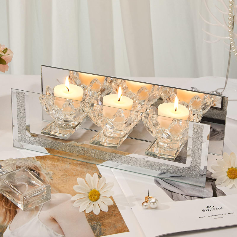 Crystal Flower Candle Holders