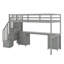 Loft Bed Frame With Built-In Desk And Double Storage Drawers-1261045123
