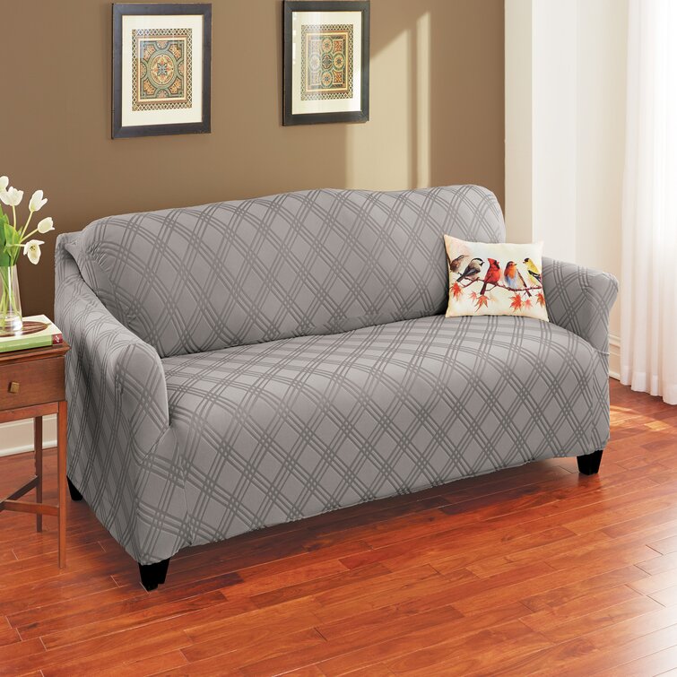 Polyester Box Cushion Sofa Slipcover