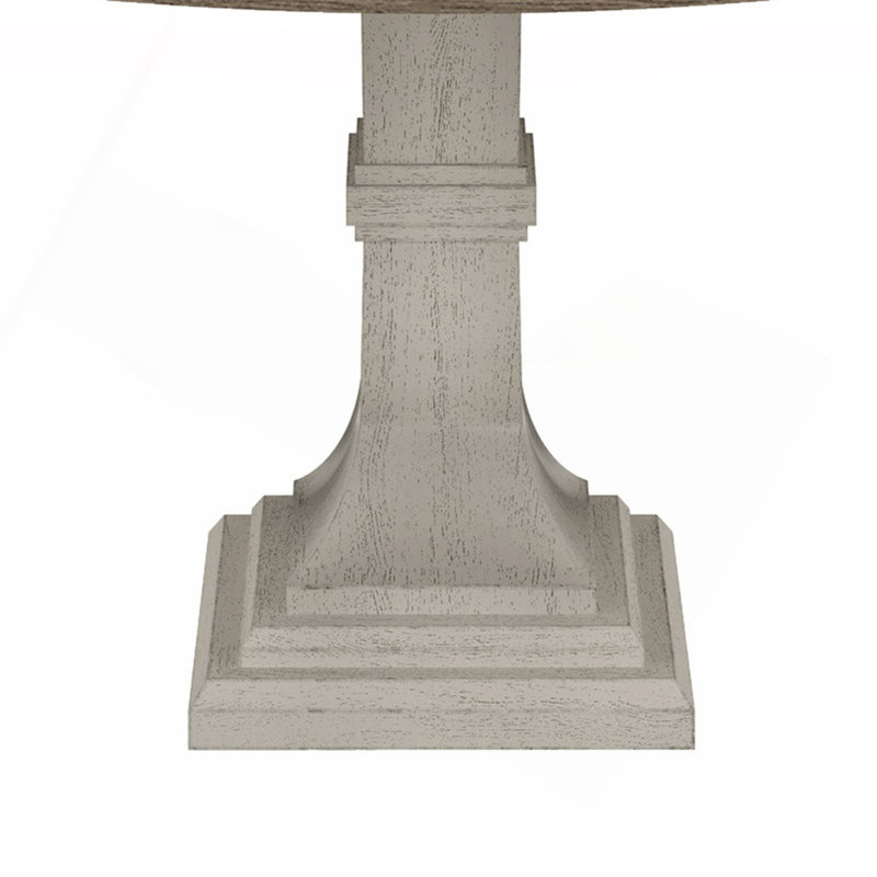 59" Round White and Gray Dining Table