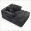 Chaise longue surdimensionnée en velours côtelé de 60 pouces pour une lecture et une détente confortables, aucun assemblage requis (gris foncé)