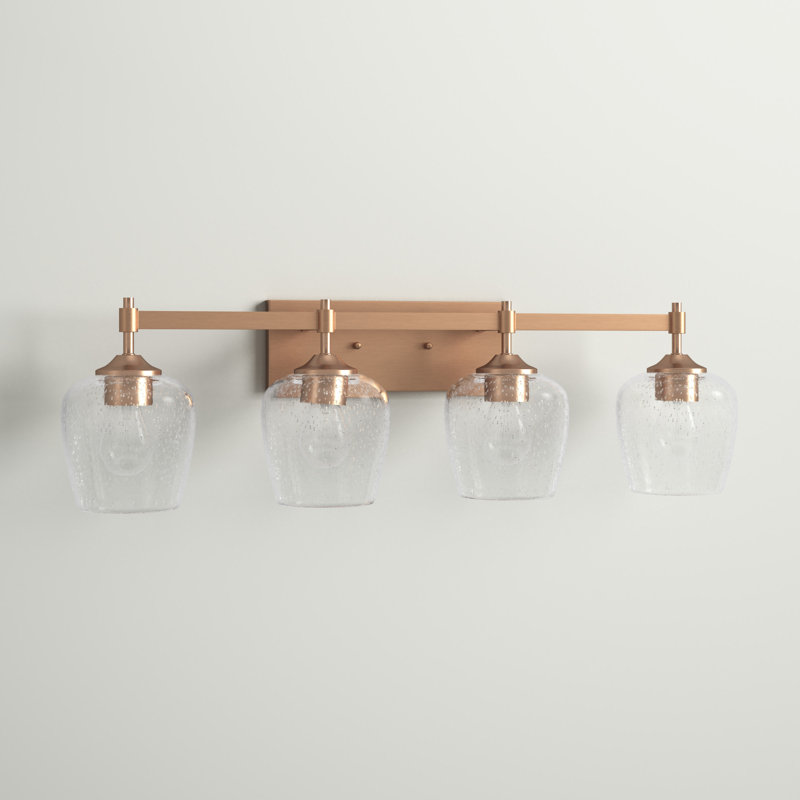 Éclairage pour salle de bain 4 lumières Pardeesville, Laiton satiné