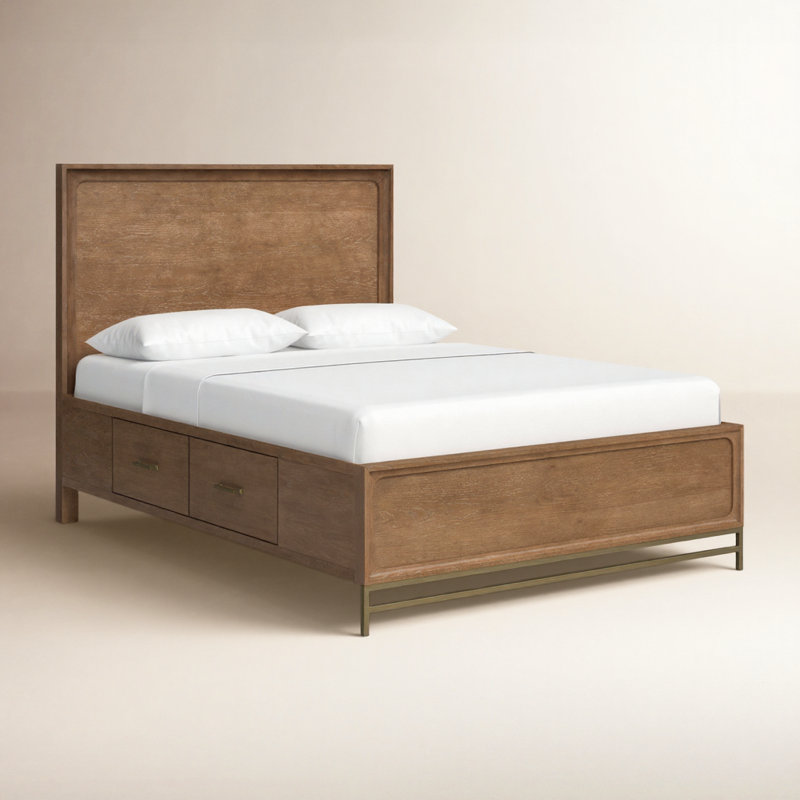 Mapleton Complete Panel Bed W/Storage Rails, Queen