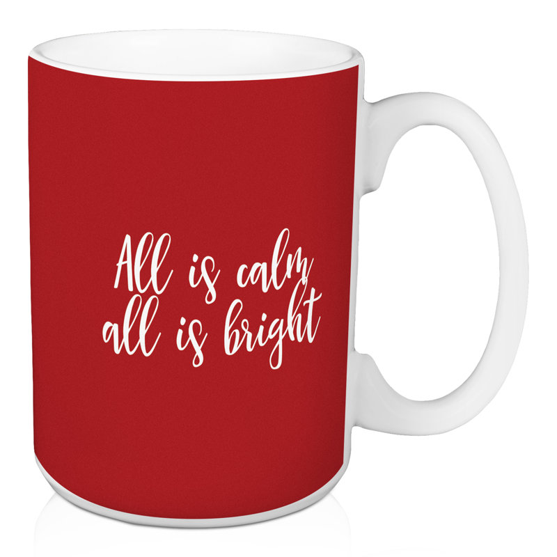 Grande tasse à café brillante all is calme Gunning, Rouge