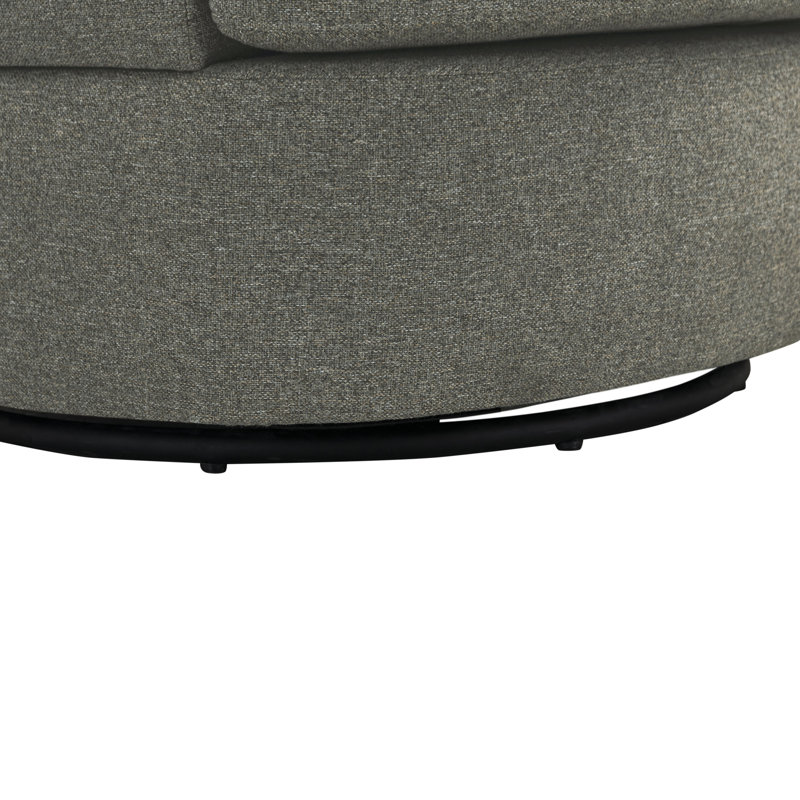 Elden 29" Wide Upholstered Swivel Accent Chair, Gray Polyester