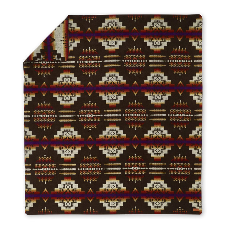 Ultra Soft Sienna Southwest Handmade Blanket, Brown/White