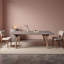 Solid wood dining table, grey tabletop