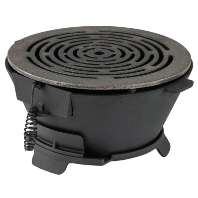 Round Hibachi Grill with 12" Double-Sided Grate Air Regulating Door & Fire Gate