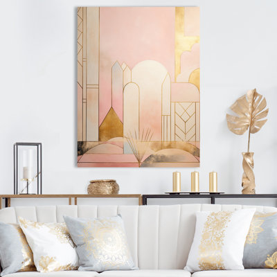 " Golden Moon Dreaming Retro Illustration Rose Gold "