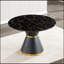 Table de salle à manger ronde en panneau de fibres à densité moyenne imprimée en marbre noir, élégante et fonctionnelle pour les intérieurs modernes-2113696638-2113696610-2113696639