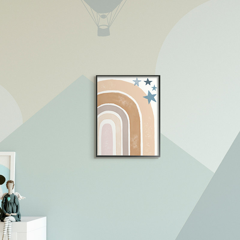 Désert arc-en-ciel arches brunes avec étoiles bleues, Estampe numérique Farmhouse, H 14 po x l 11 po x P 1,5 po