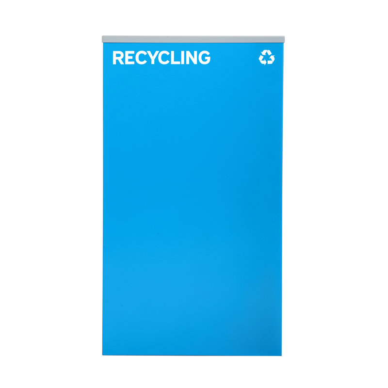 Bac de recyclage en acier 29 gallons avec couvercle carré Alpine Industries