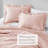 Phoebe Blush Diamond Quilted Ruffle Edge 3-Piece King/Cal King Comforter Set-293093507-293093517