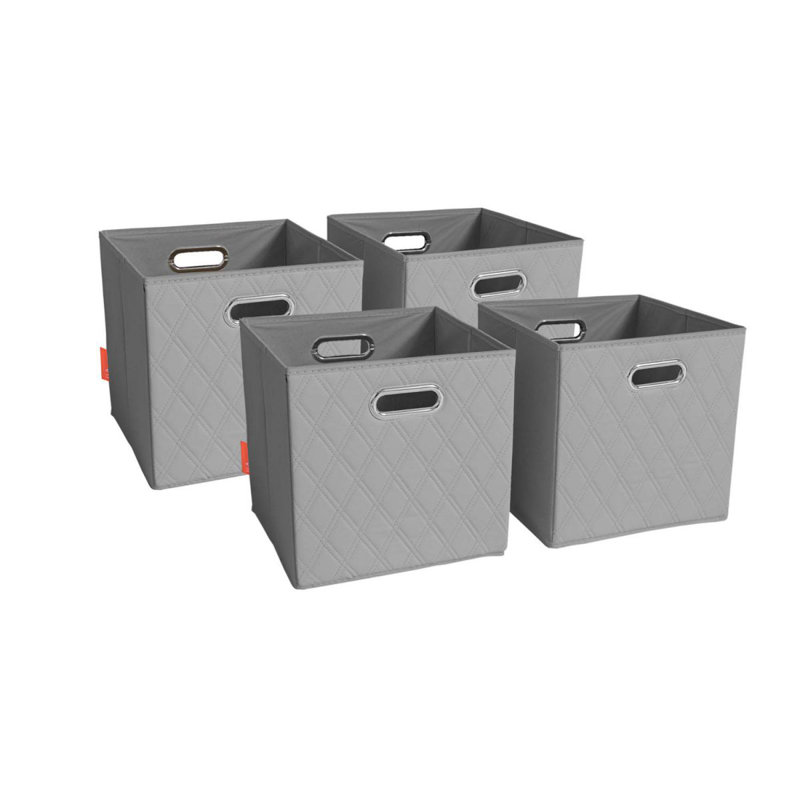 Ensemble de bacs en similicuir, H 12 po x l 12 po x P 12 po, Gris
